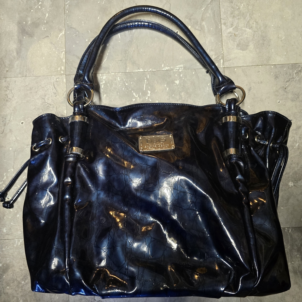 Dolce&Gabbana Elegant Navy Blue Tote Bag
